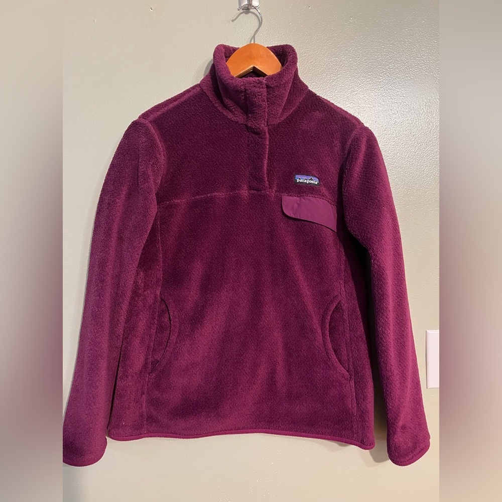 Patagonia Maroon Fleece Jacket Womens M